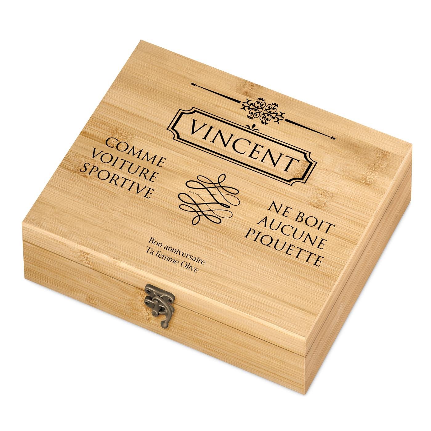 Murrano Personalized Wine Accessory Set for Husband's Birthday or Valentine's Day