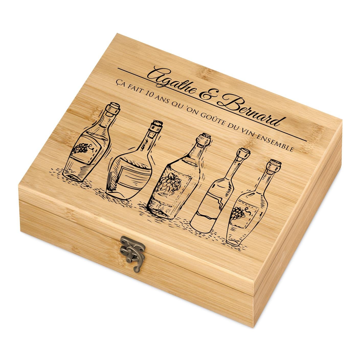 Murrano Personalized Wine Accessory Set for Couple's 10th Wedding Anniversary