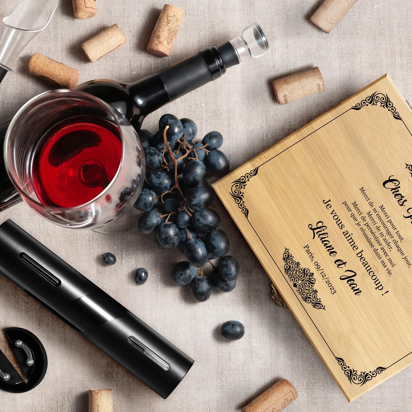 Murrano Customized Wine Accessory Set for Parents
