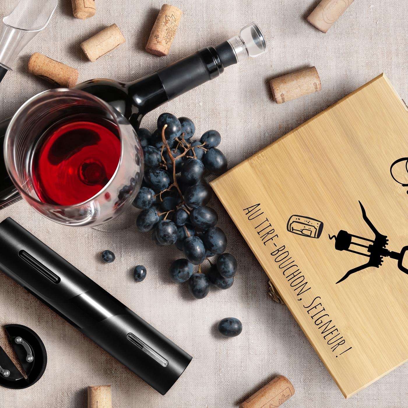 Murrano Personalized Wine Accessory Set for Him