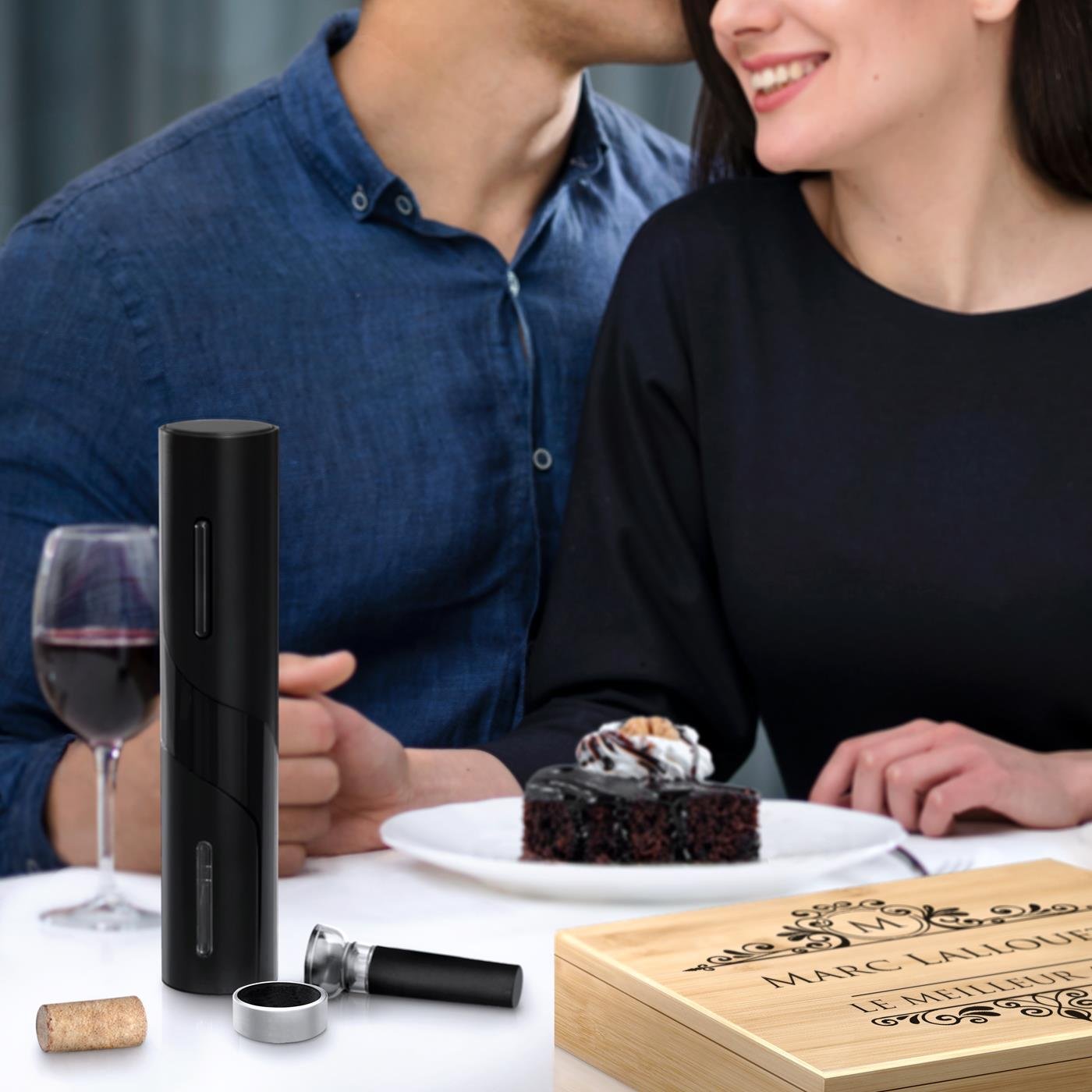 Murrano Sommelier Accessory Set with Electric Corkscrew in Personalized Box