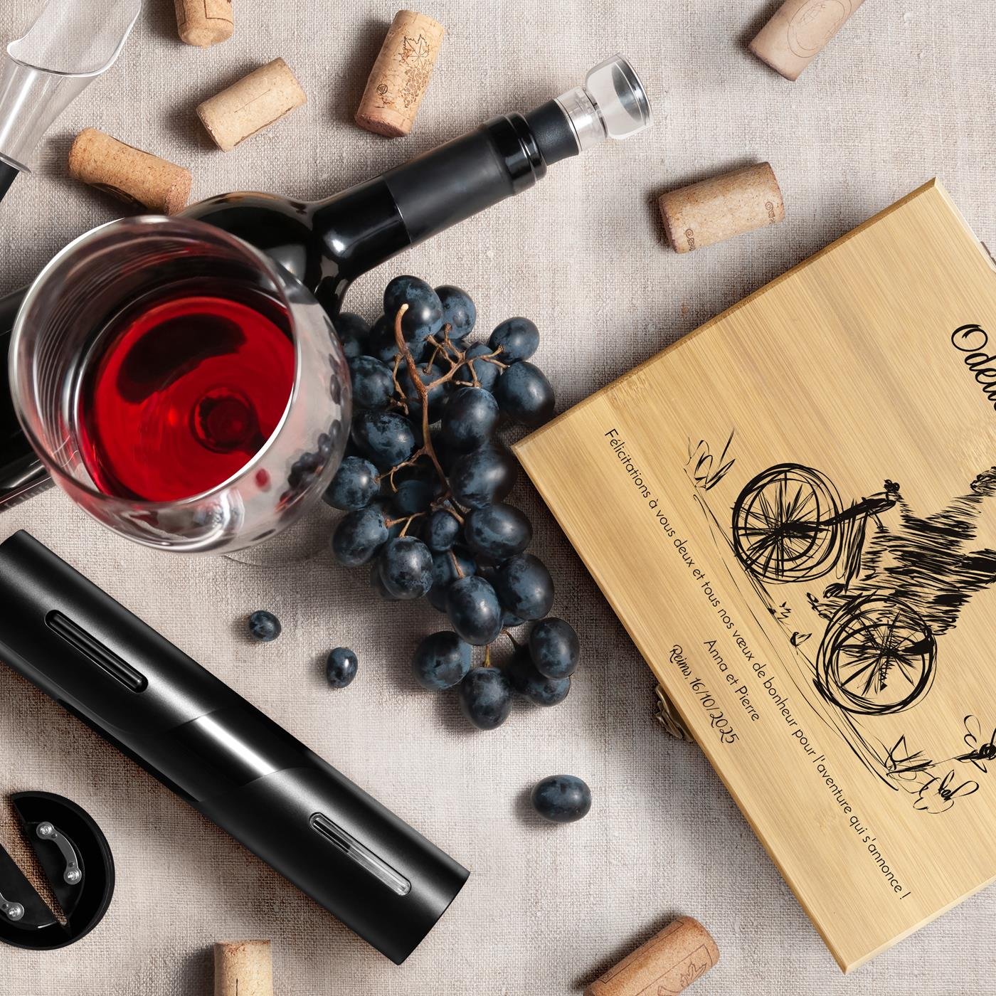 Murrano Wine Accessory Set with Personalized Box