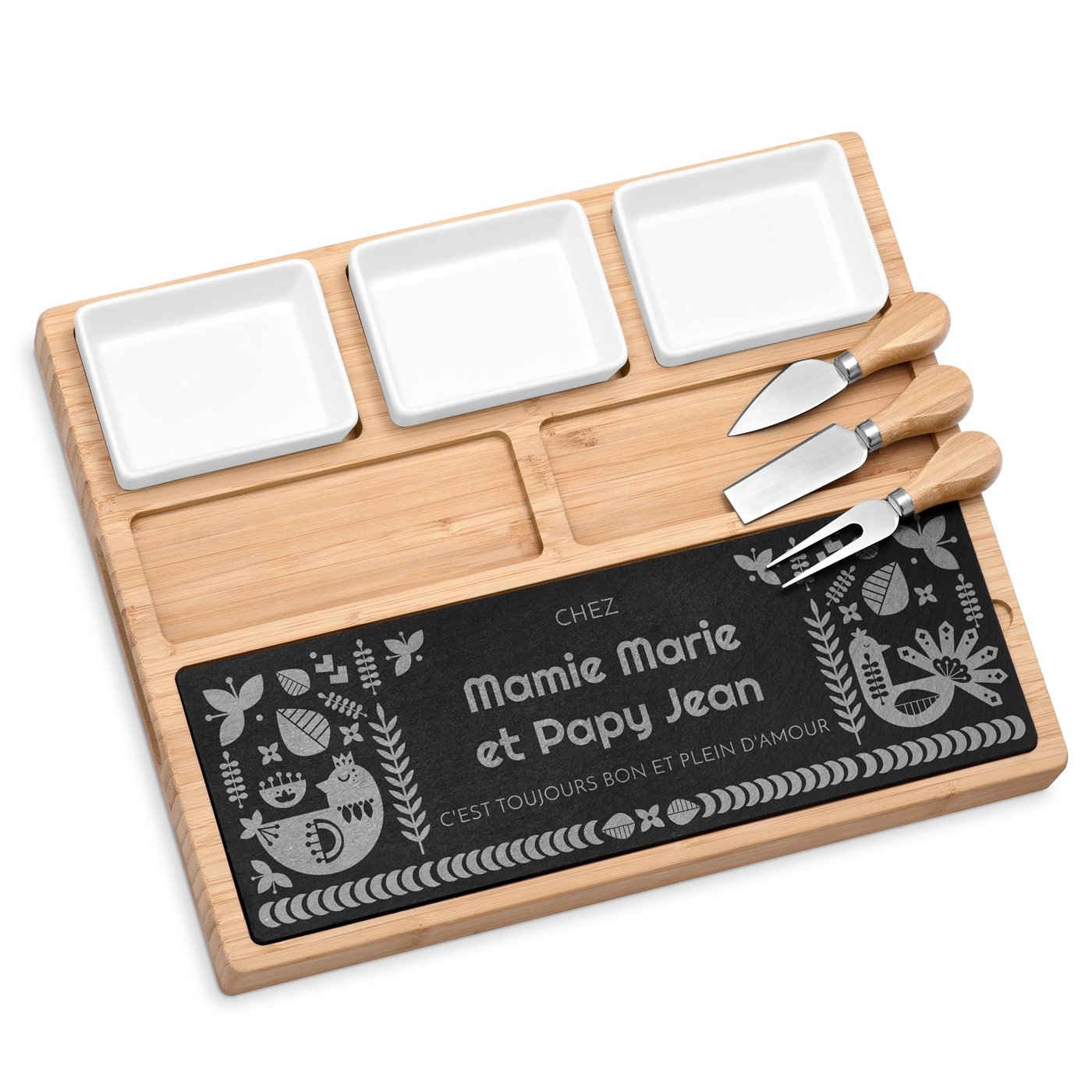 Tabla de quesos Murrano personalizada para el aniversario de bodas de oro