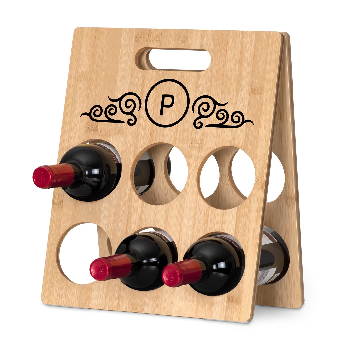 Répide para vino de bambú con impresión personalizada para él o ella