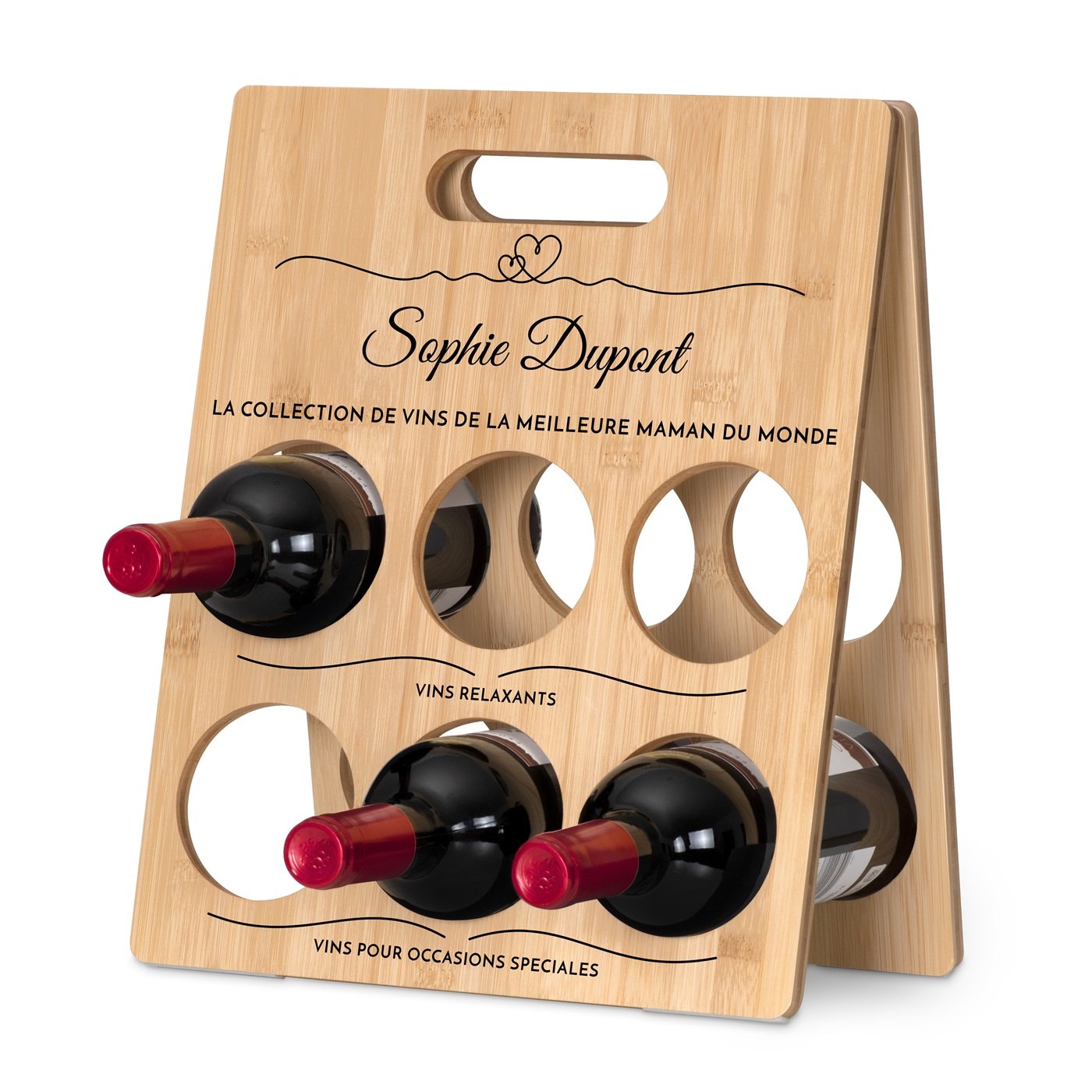 Caja de vino de madera personalizada para el Día de la Madre