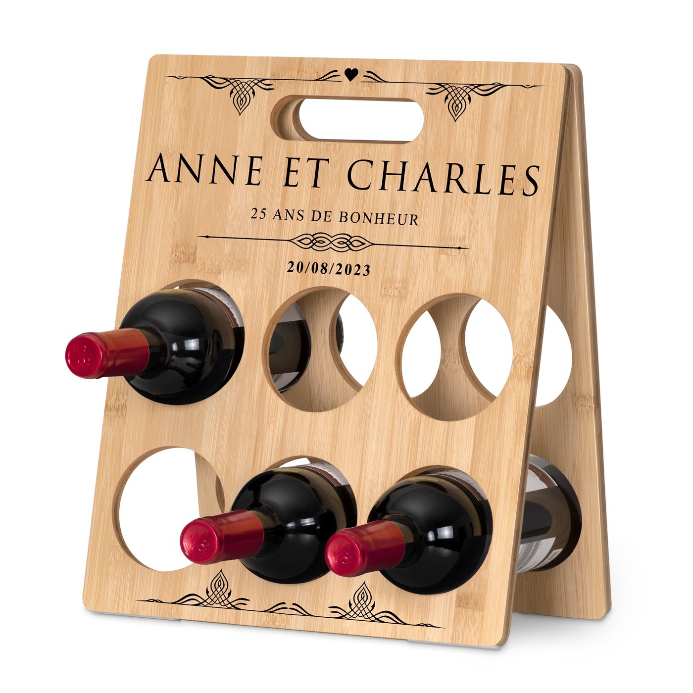 Caja de almacenamiento de vino de madera Murrano para el aniversario de bodas de plata