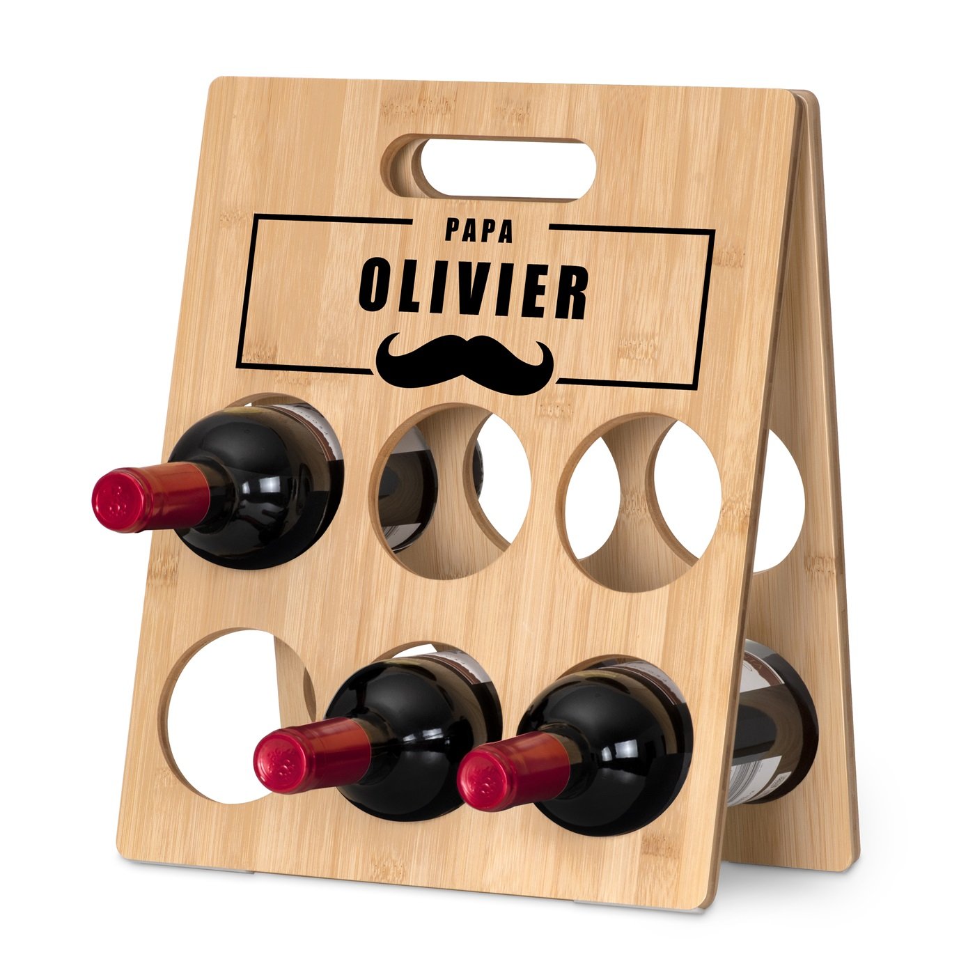 Caja de vino de madera Murrano con impresión para el Día del Padre