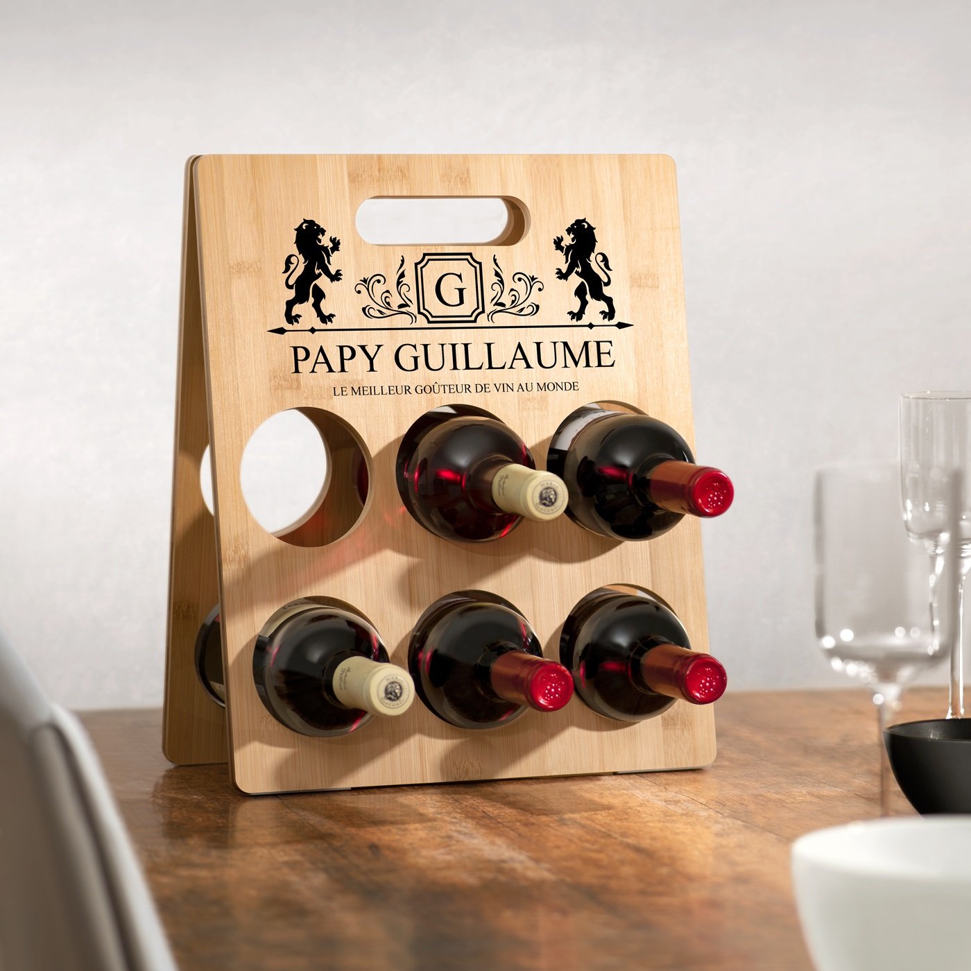 Caja de vino de madera personalizada para el Día del Abuelo