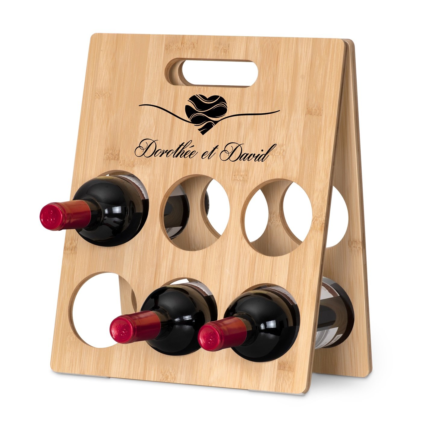 Caja de vino de madera personalizada para el novio y la novia
