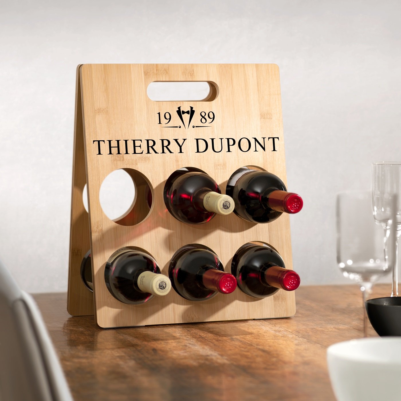 Caja de almacenamiento para vino de bambú por Murrano