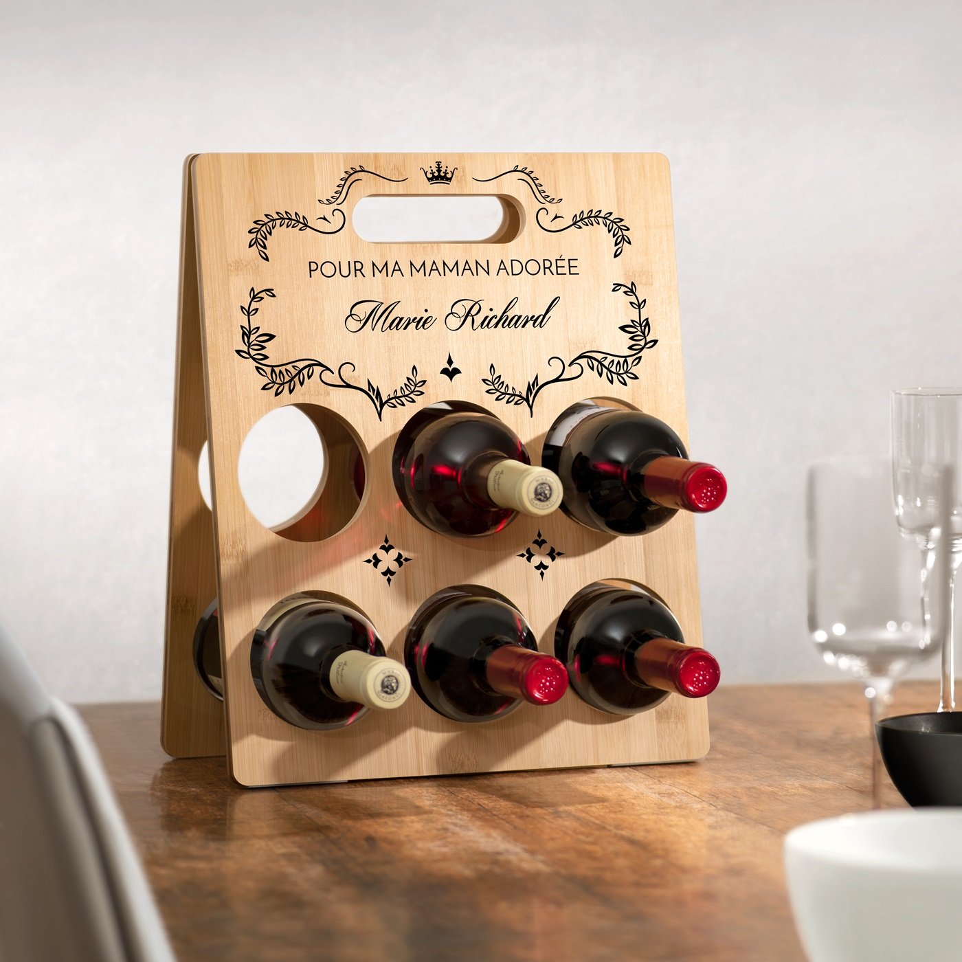 Caja de vino personalizada para el cumpleaños de mamá