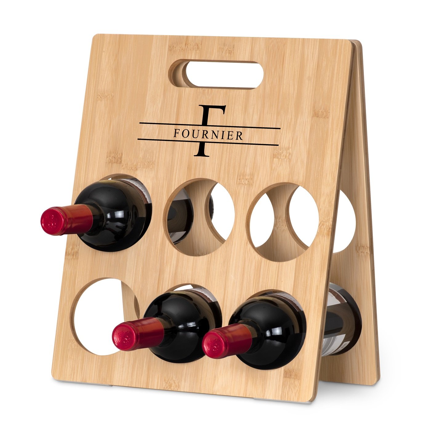 Caja de vino de bambú Murrano con impresión personalizada para recién casados