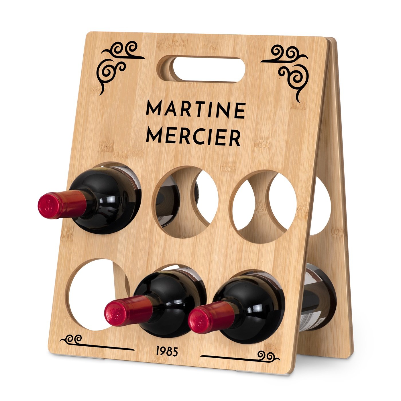 Celador de vino personalizado de madera Murrano para el cumpleaños de una mujer