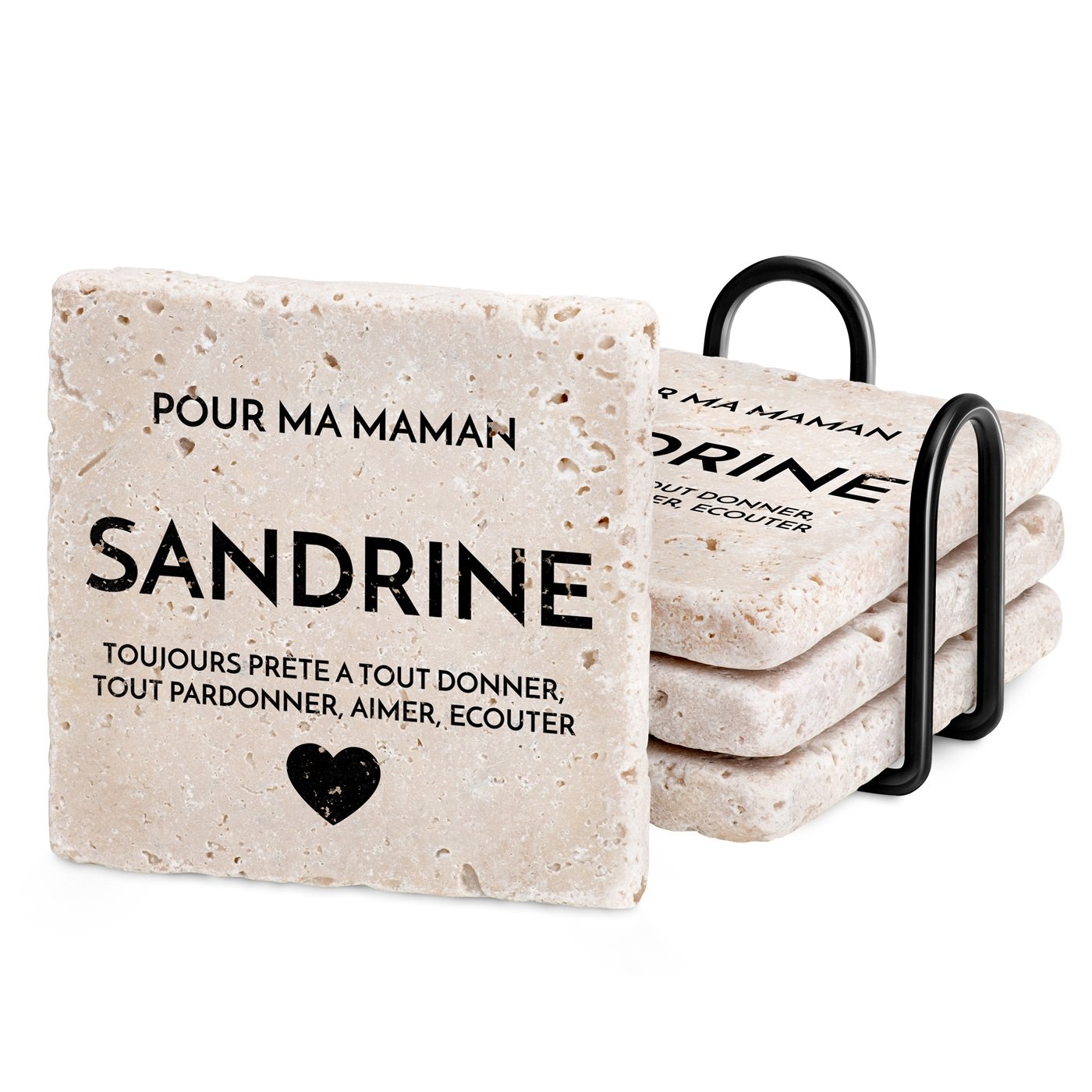 Set de tapetes de mesa de piedra Murrano con impresión personalizada para el Día de la Madre