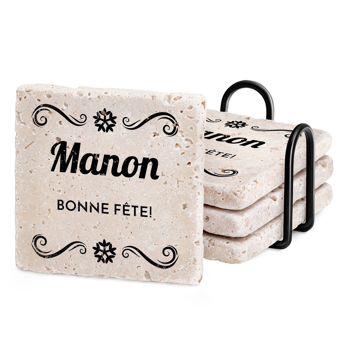 Set de colocos de piedra Murrano personalizado para ella - Regalo de Navidad único