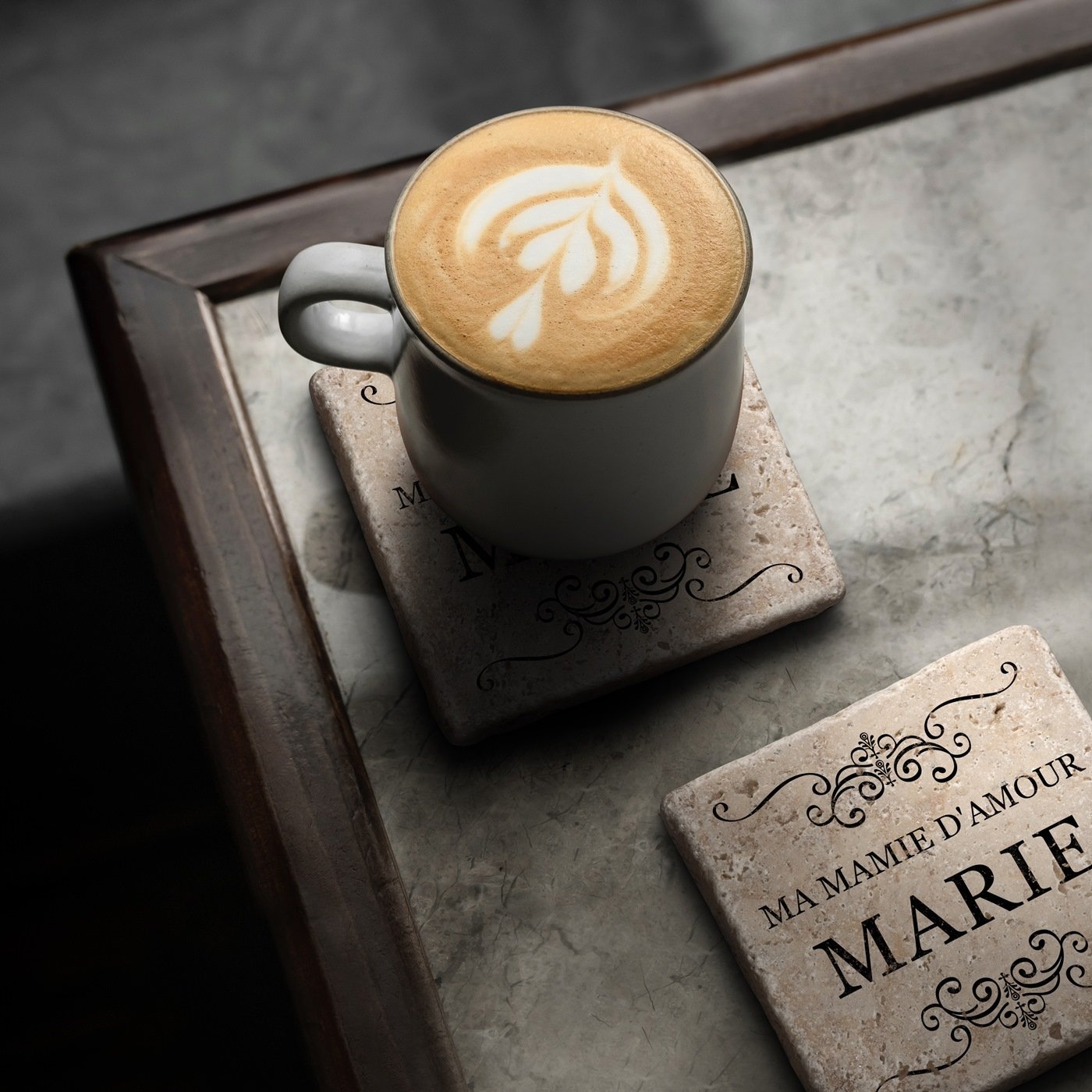 Murrano Custom Stone Coasters Set for Grandmother's Day