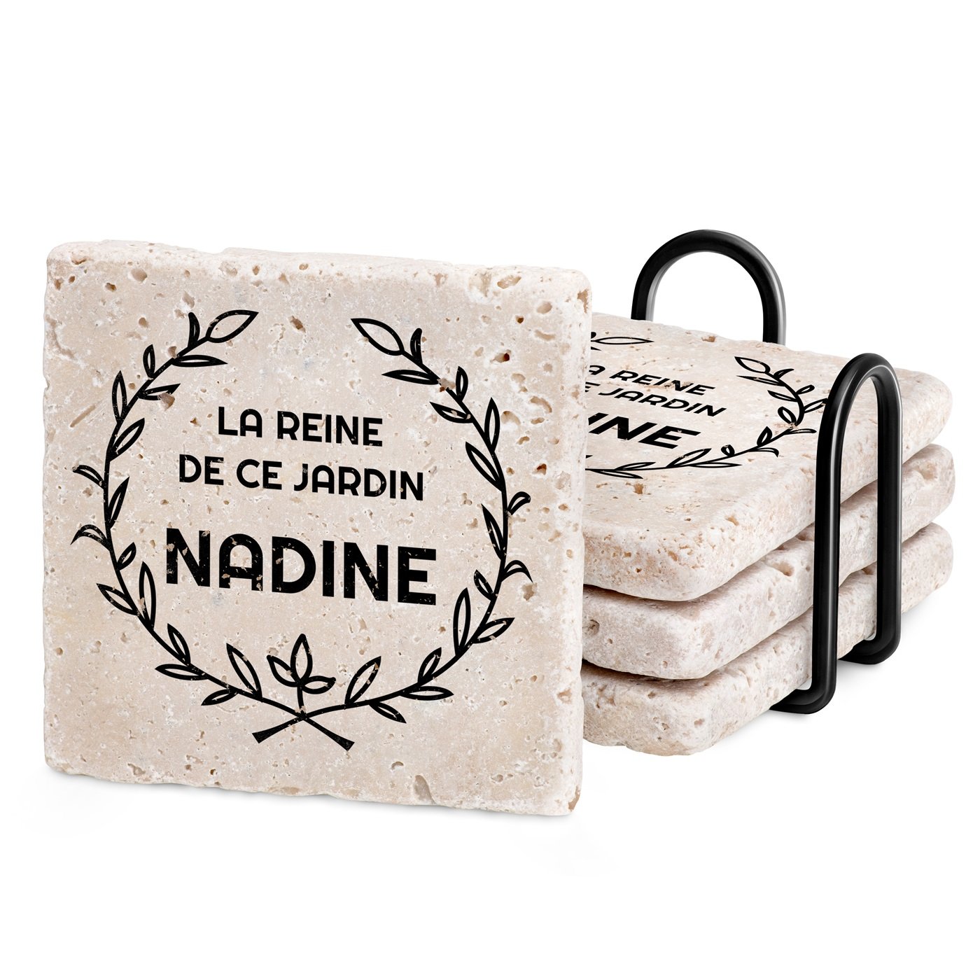 Ensemble de sous-verres en pierre personnalisé Murrano pour l'anniversaire d'une femme