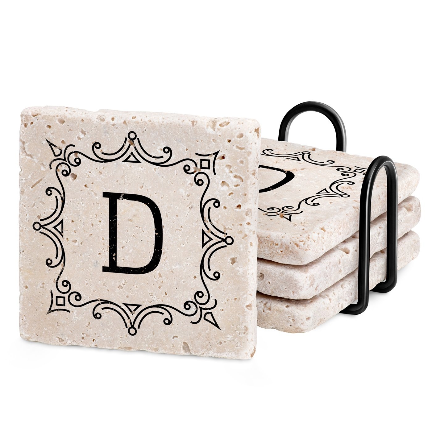 Set de portavases de piedra Murrano con impresión personalizada para él o ella