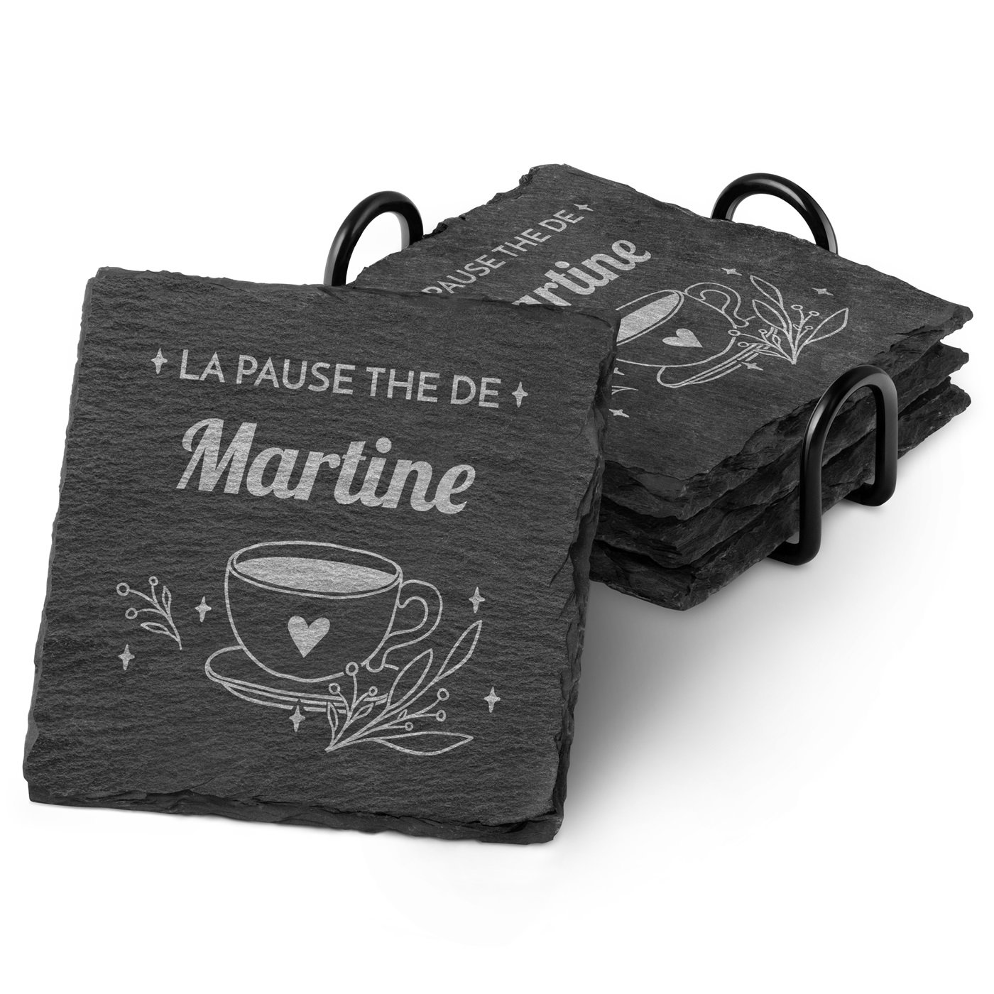 Conjunto de tapetes para vasos de pizarra Murrano - Un regalo personalizado para ella