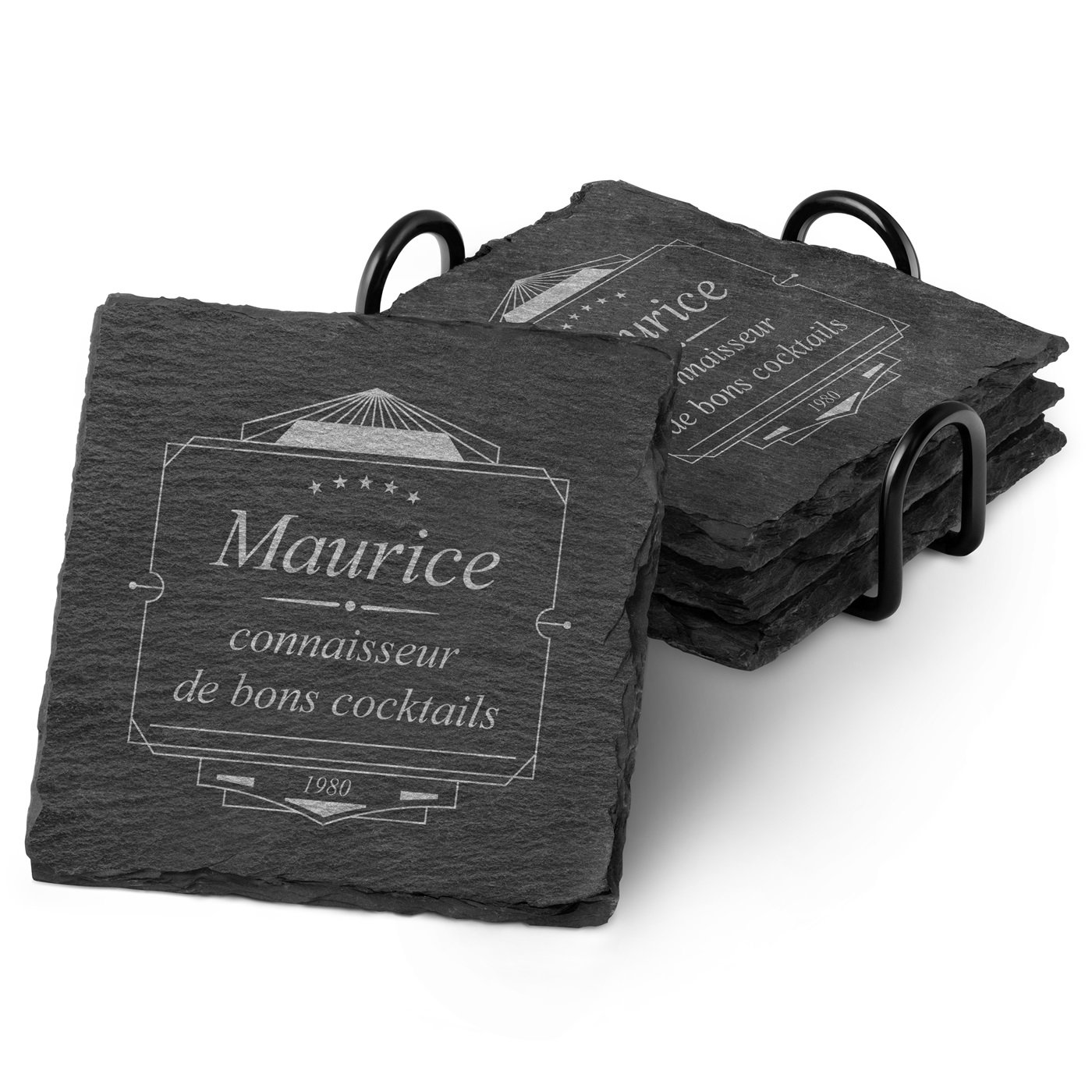 Set de platos debajo para una amistad de Murrano con grabado para el Día de San Valentín