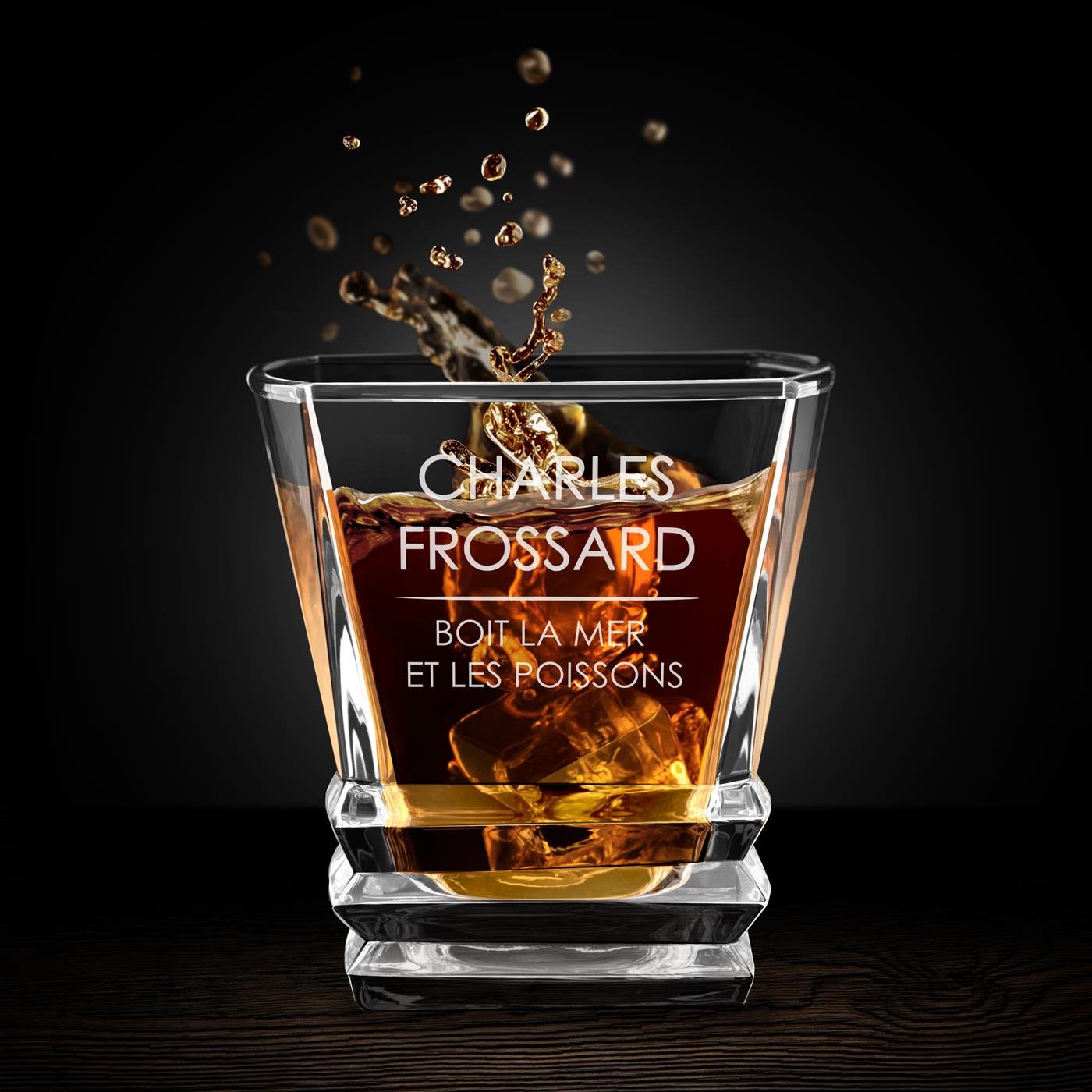 Vaso de whisky Geométrico Murrano con Grabado para Hombres Viajeros