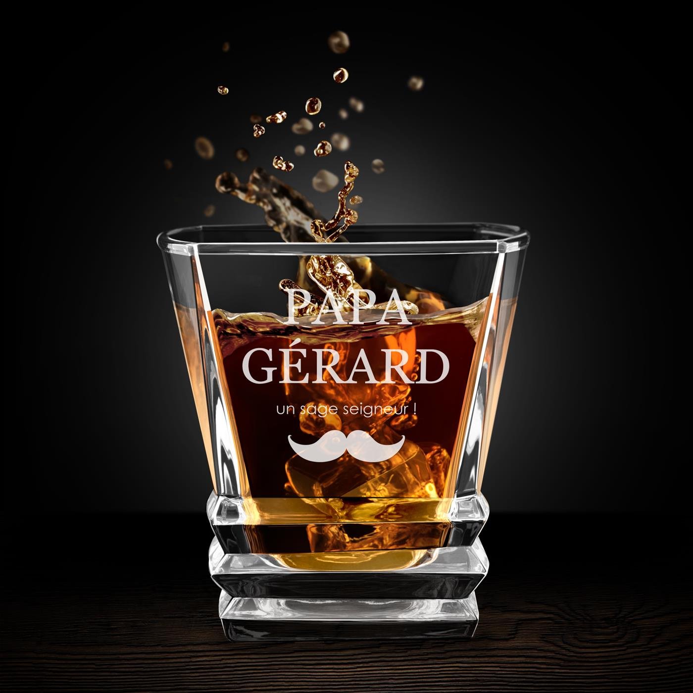 Vaso de whisky Geométrico con Grabado para Papá de Murrano