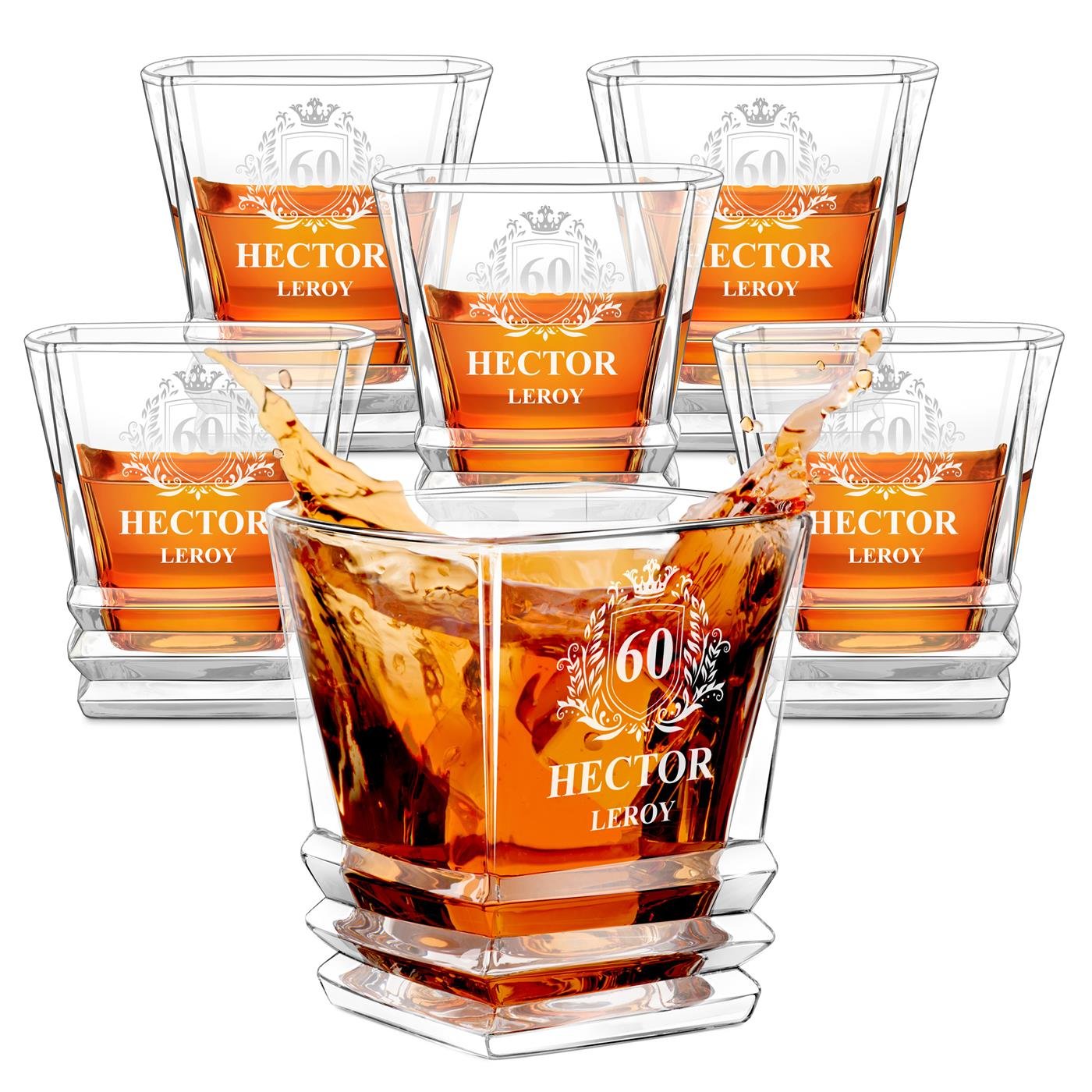 Conjunto de vasos de whisky Geométricos Murrano para el 60º aniversario
