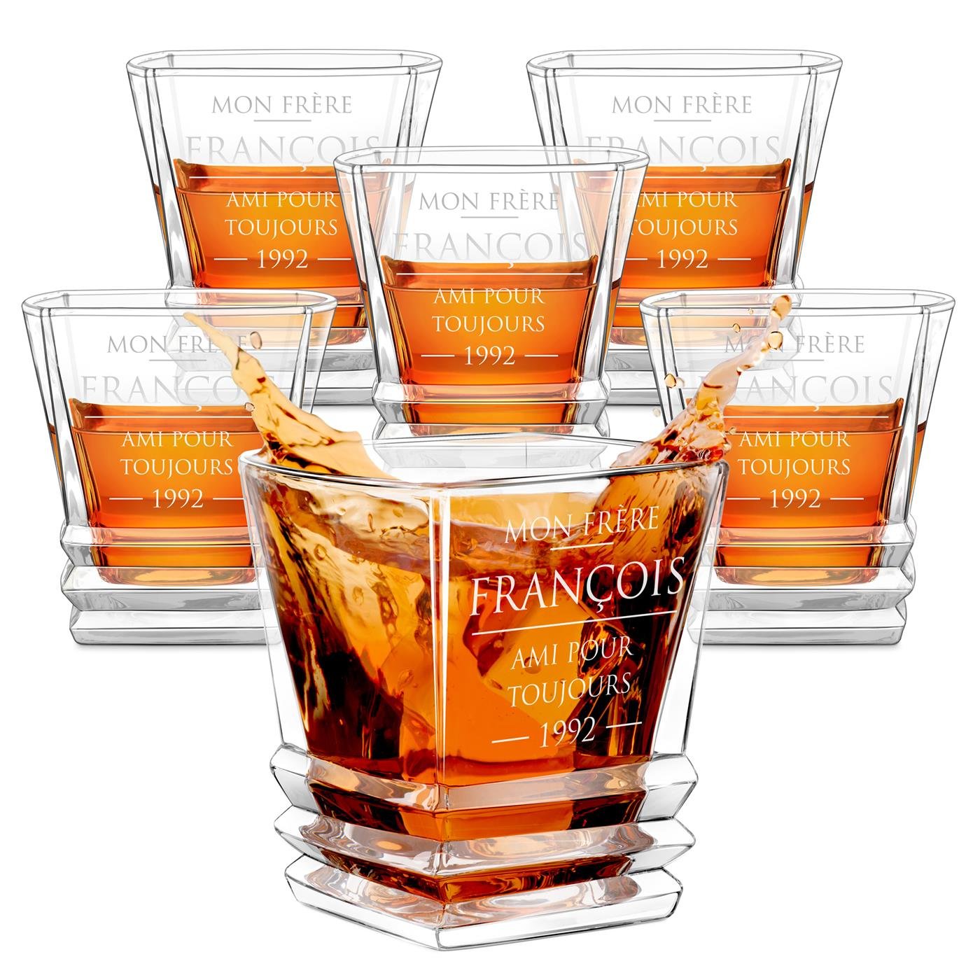 Conjunto de vasos de whisky Geométricos Murrano para el cumpleaños de su hermano