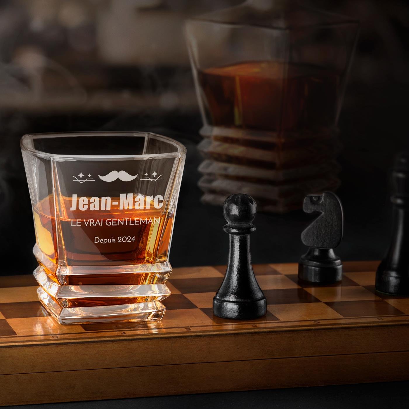 Murrano Geometric Whisky Glass Set for Men - Personalized Christmas Gift