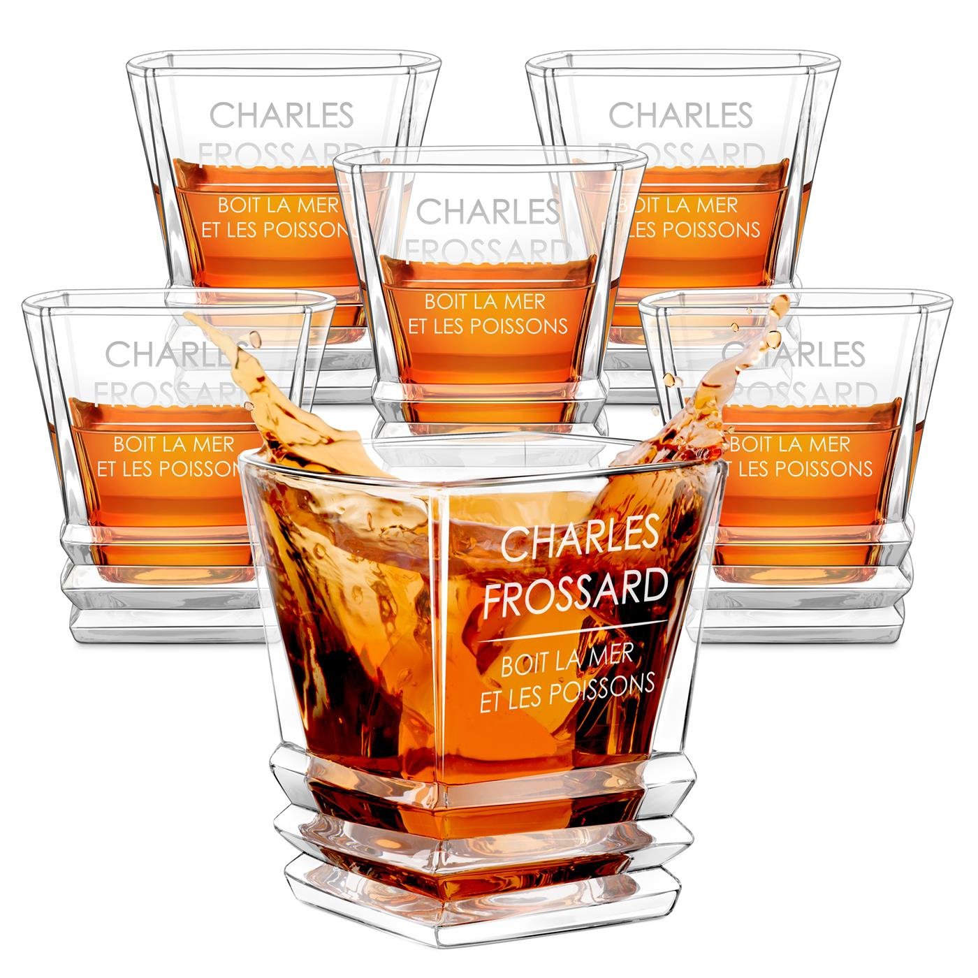 Murrano Geometric Whisky Glass Set for Travelers (6 Pieces)