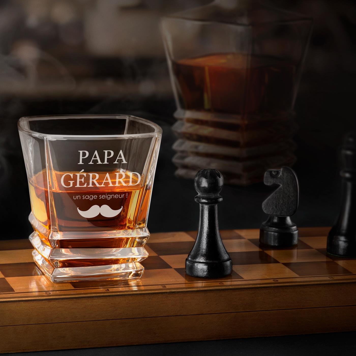Murrano Geometric Whisky Glass Set for Dad (Personalized)