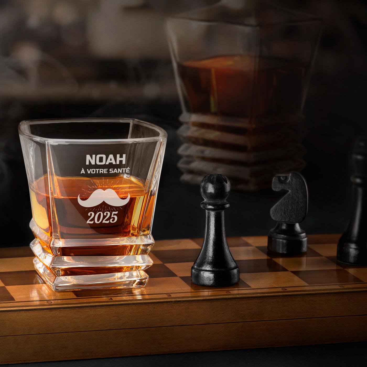 Conjunto de vasos de whisky geométricos Murrano (6 piezas) con grabado