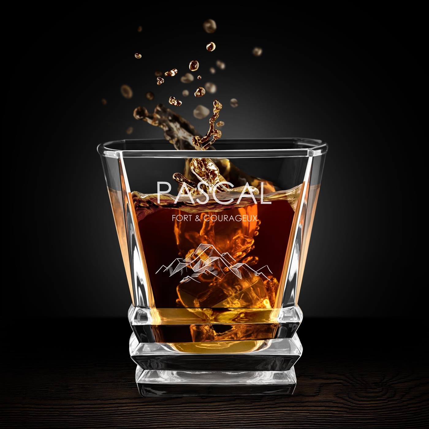 Set de vasos de whisky geométricos Murrano para el aventurero amante de las montañas (6 piezas)
