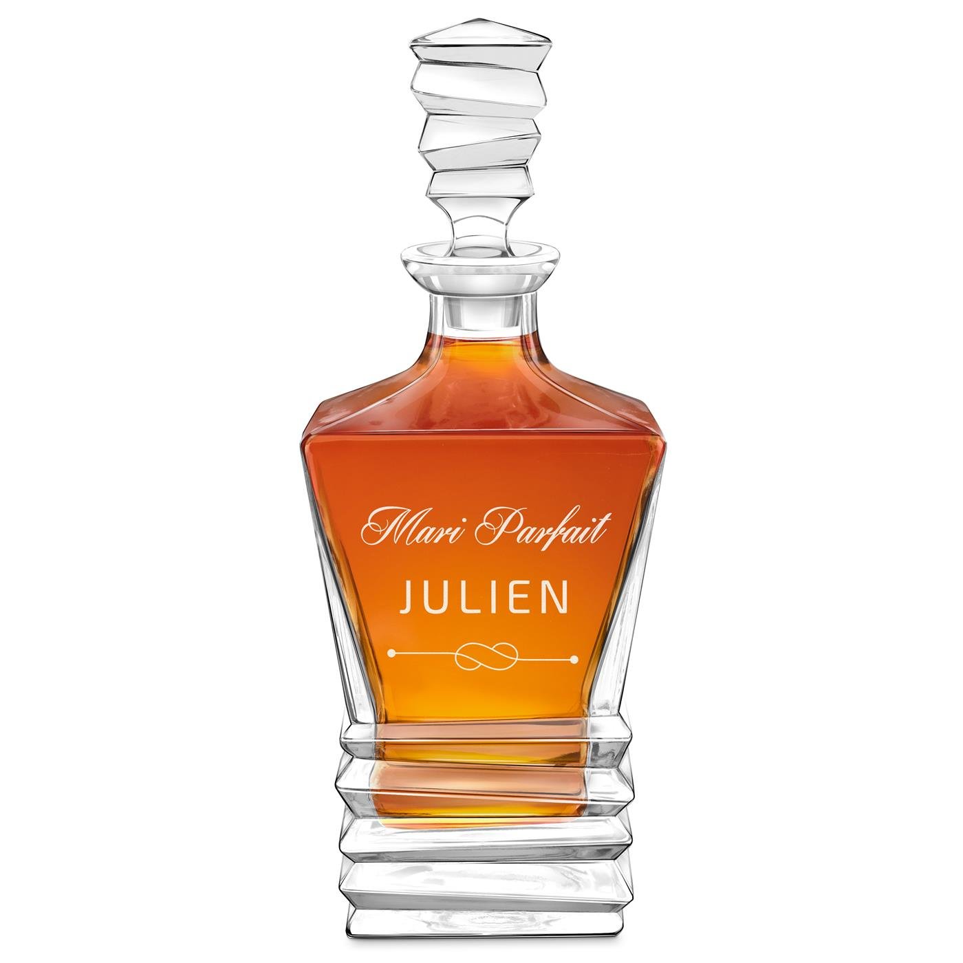 Murrano Geometric Decanter with Engraving for Husband for Valentine's Day