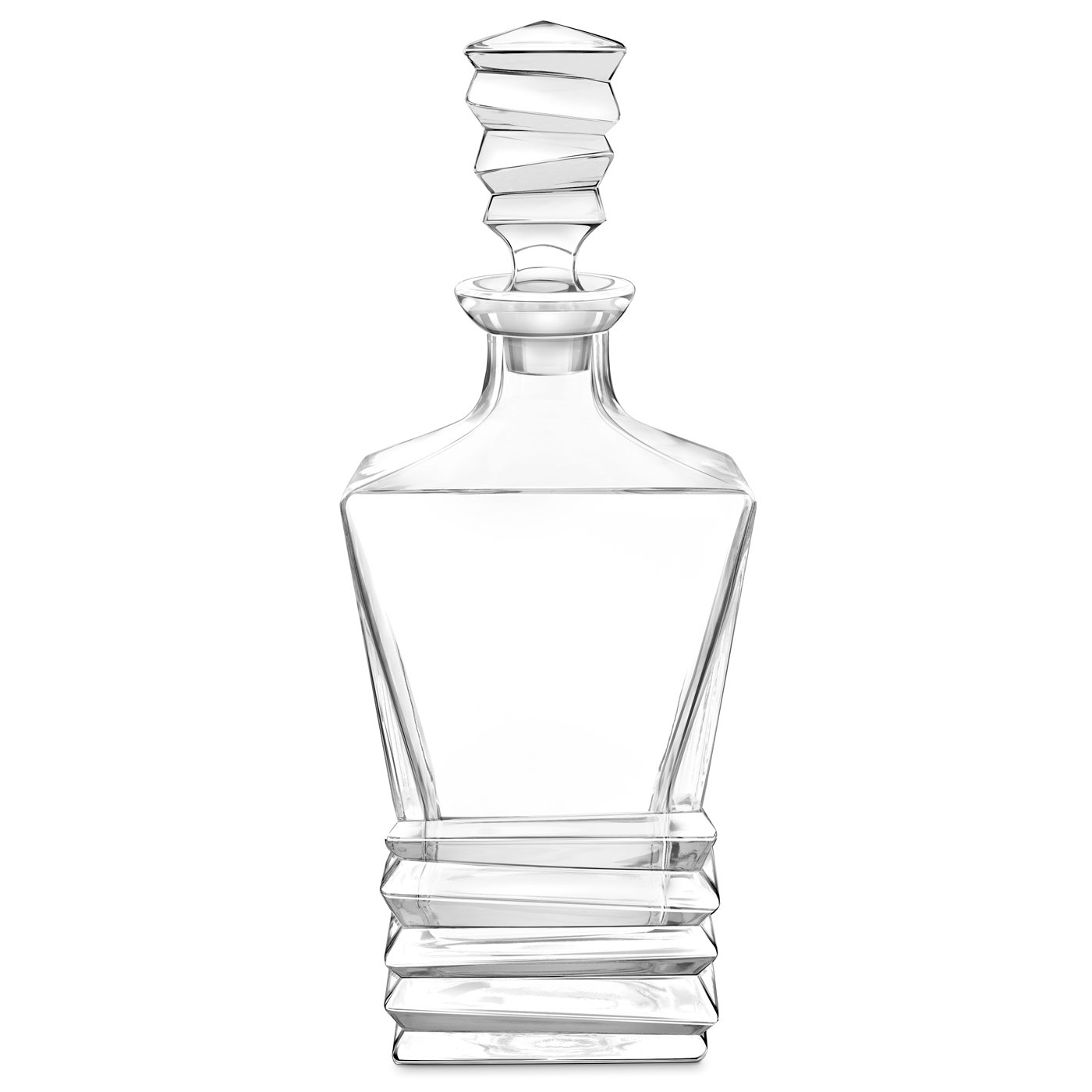 Decantador Geométrico Murrano Grabado con Iniciales y Apellido para Aficionados al Whisky