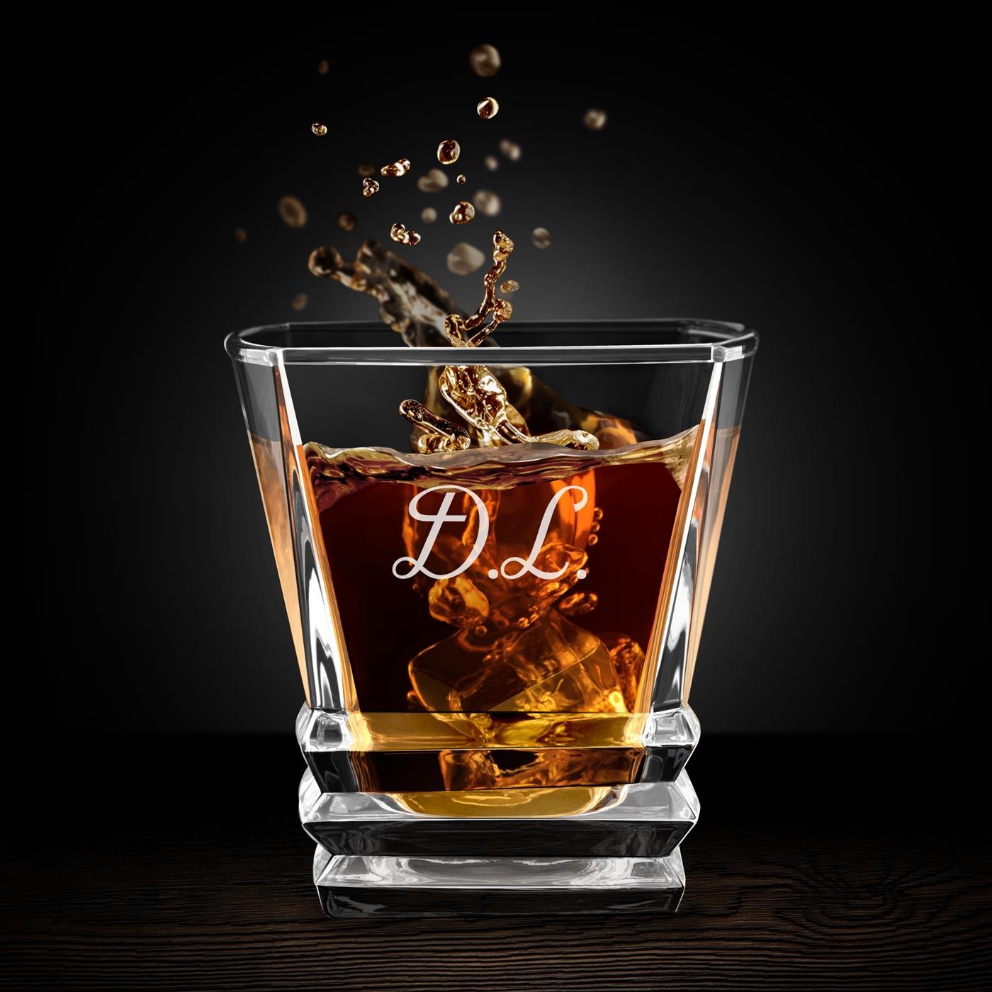 Set de decantador geométrico Murrano con 2 vasos y grabado al láser para conocedor de whisky