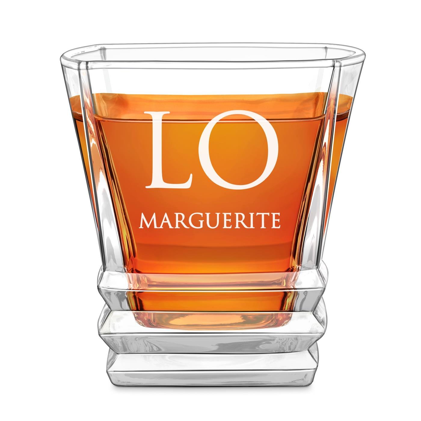 Set de decantador geométrico Murrano con 2 vasos y grabado láser para pareja LOVE