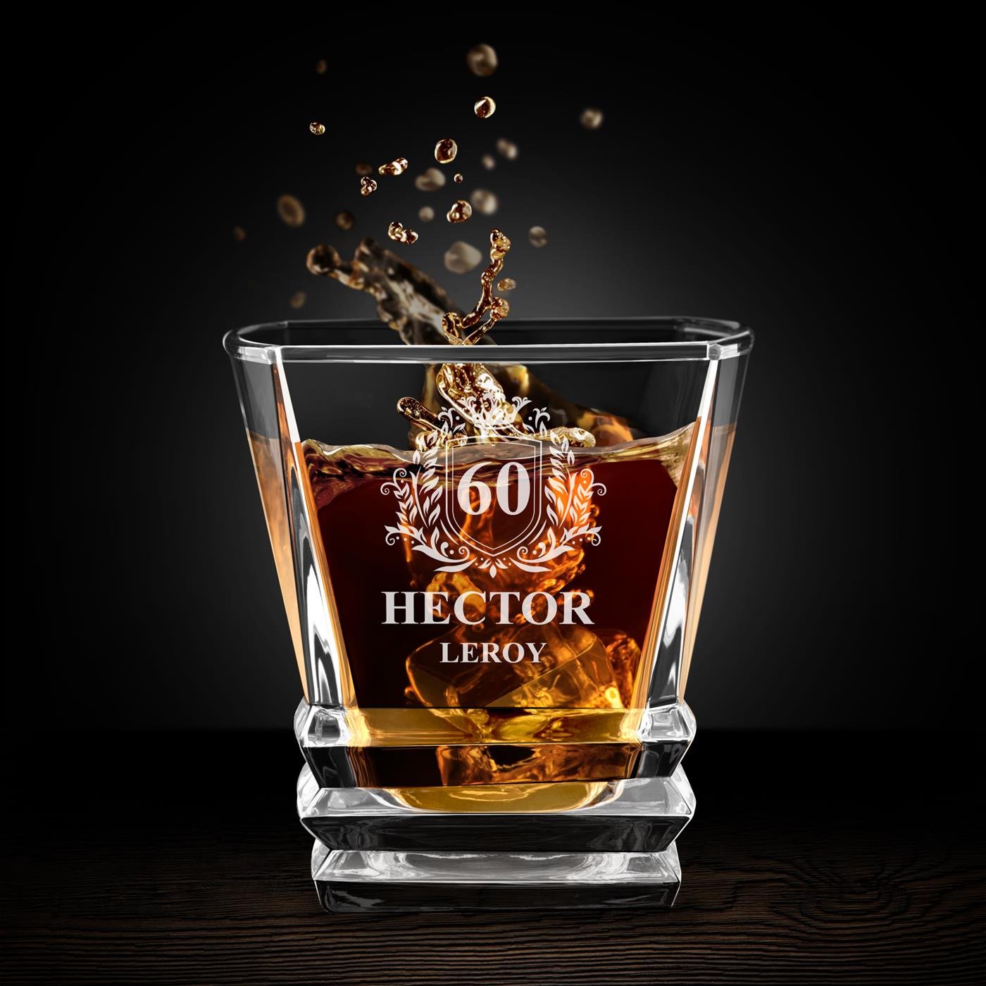Murrano Geometric Decanter Set with 4 Glasses for His 60th Anniversary
