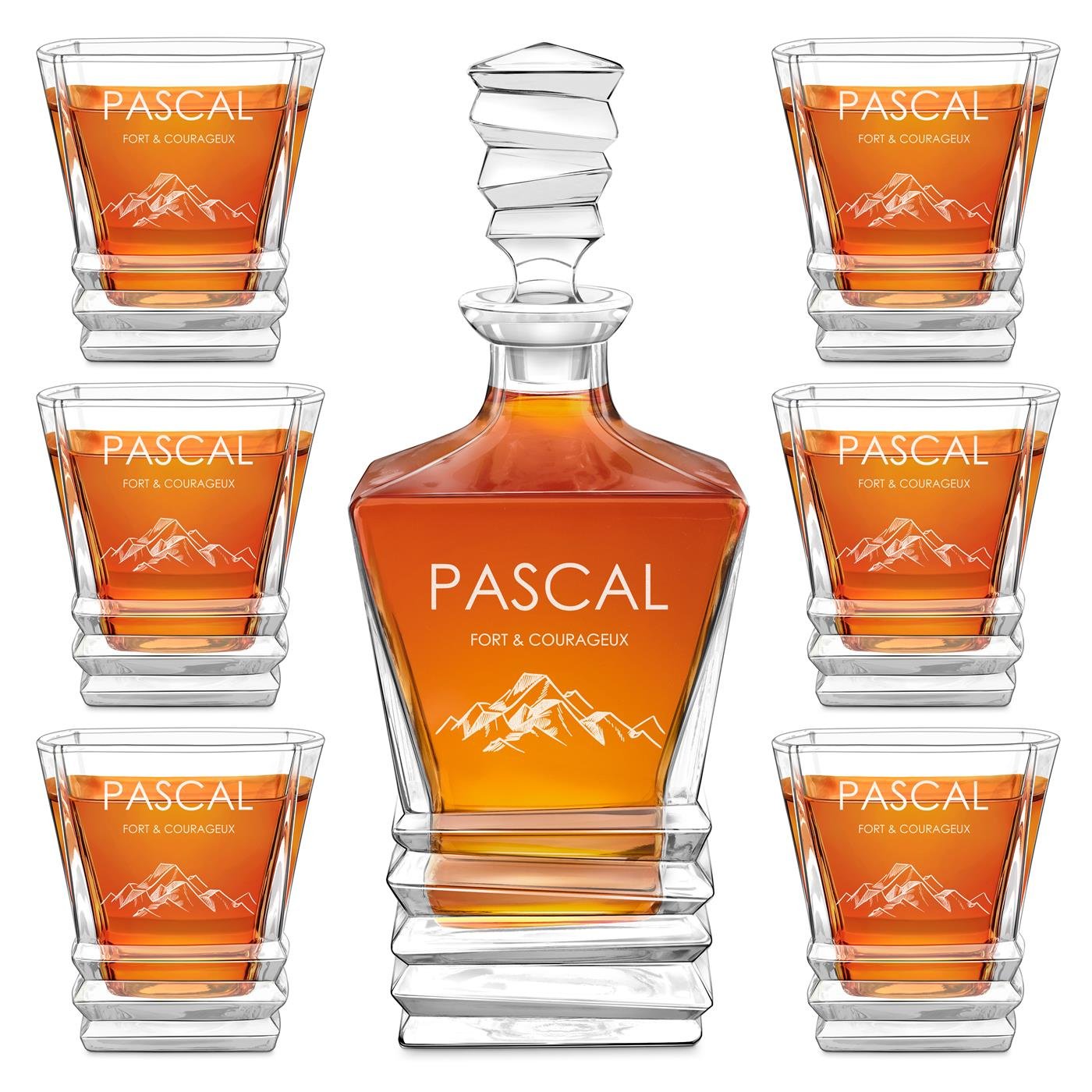 Set de jarra geométrica y 6 vasos para amantes de la montaña - Murrano