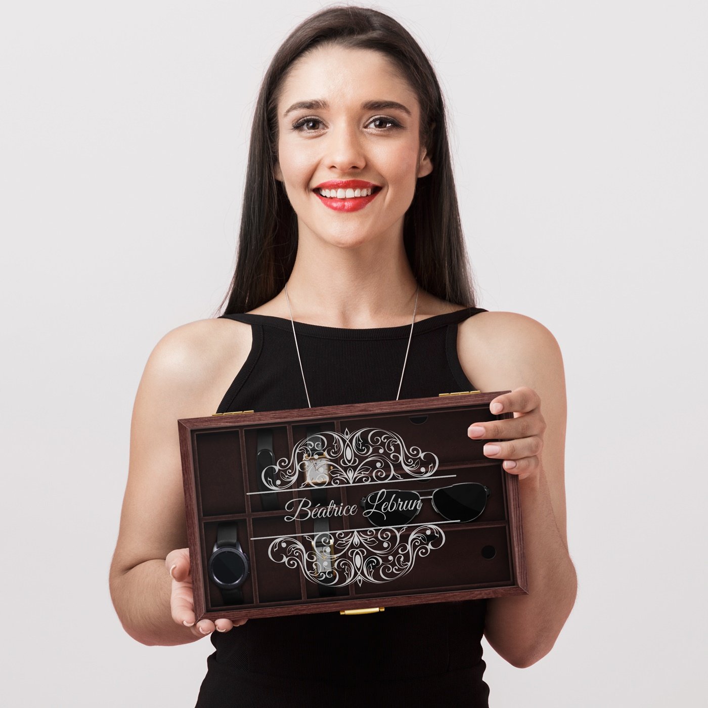 Murrano Personalized Watch and Glasses Box for Valentine's Day