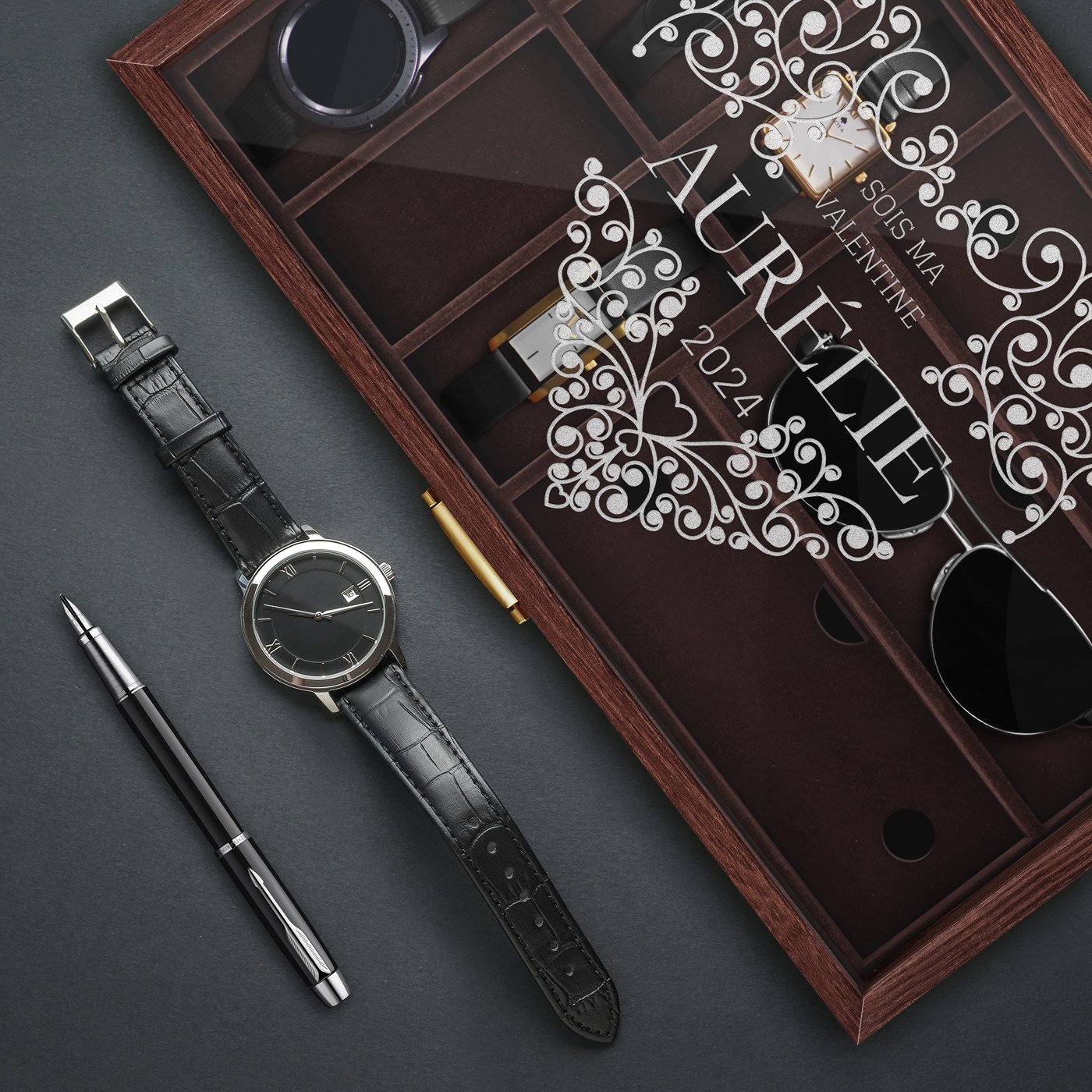 Caja personalizada para relojes y gafas de sol Murrano para mujeres