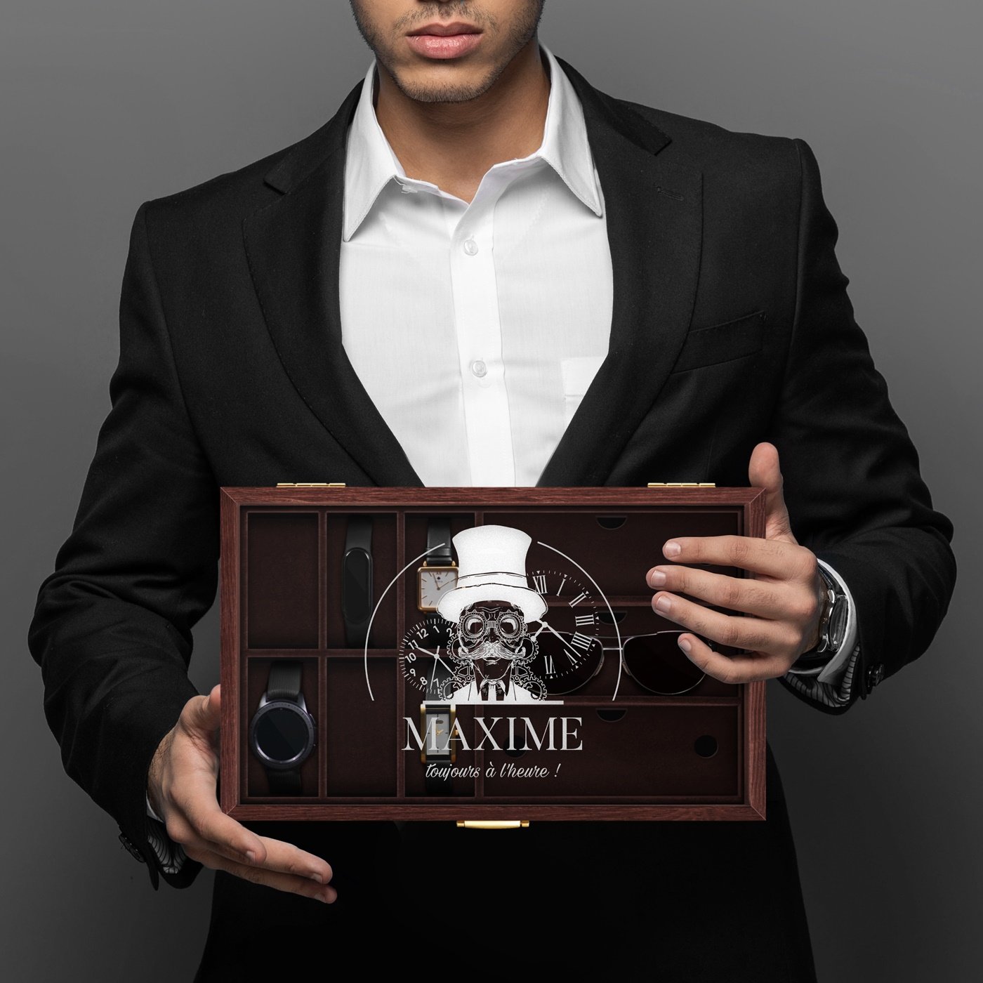 Caja personalizada para relojes y gafas Murrano