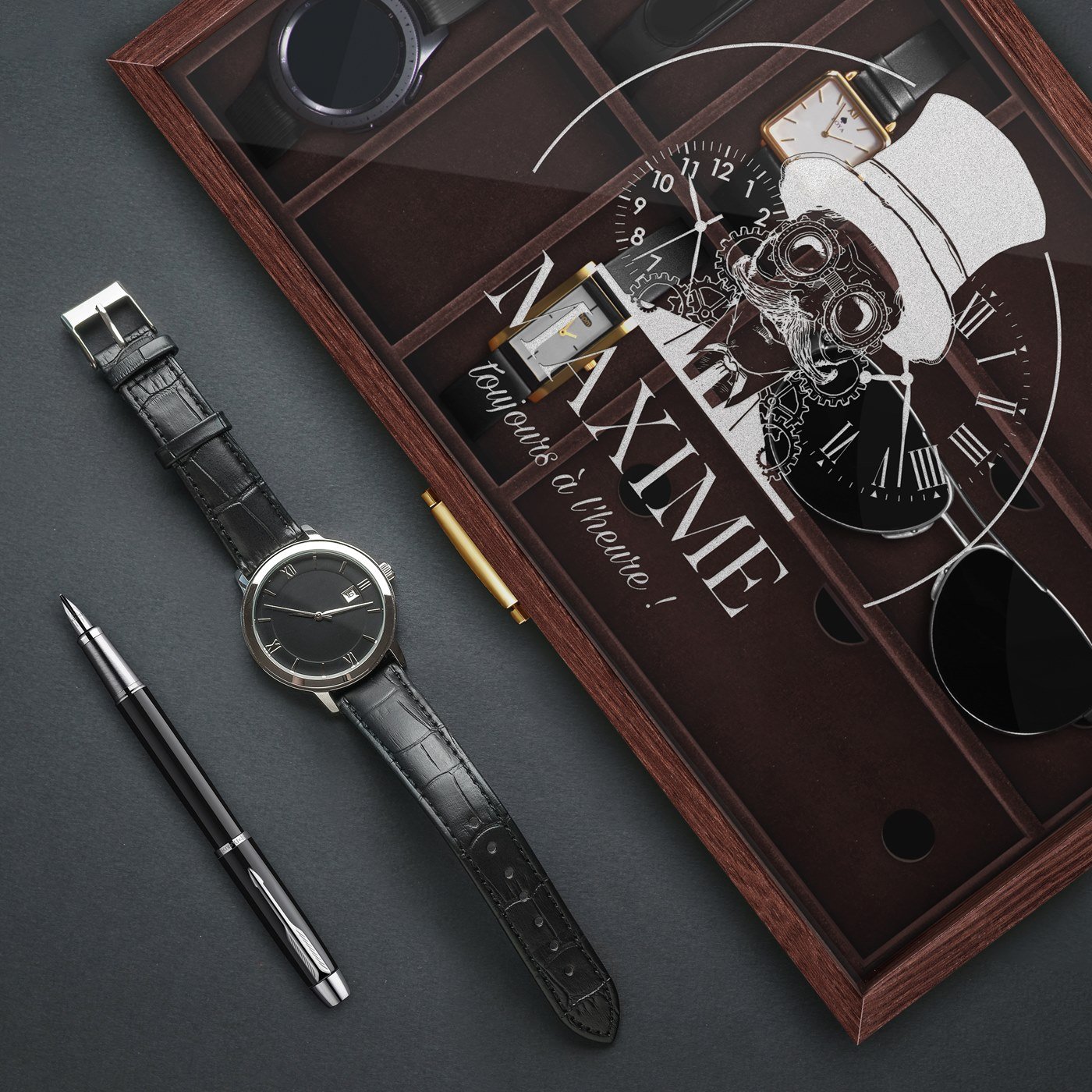 Caja personalizada para relojes y gafas Murrano