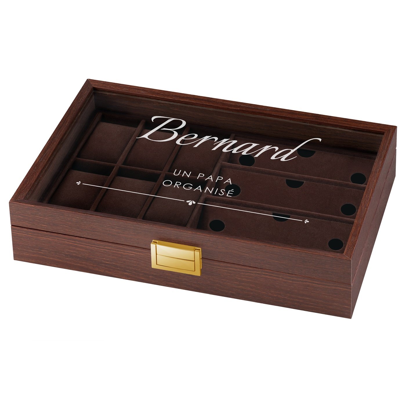 Caja personalizada para relojes y gafas Murrano para el Día del Padre