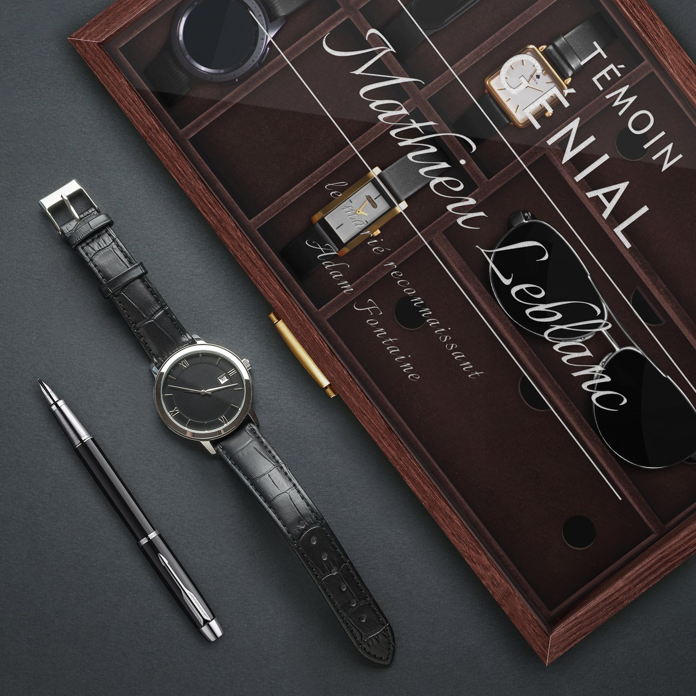Caja personalizada para relojes y gafas Murrano