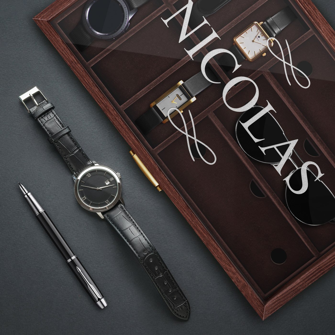 Caja para relojes y gafas personalizada Murrano