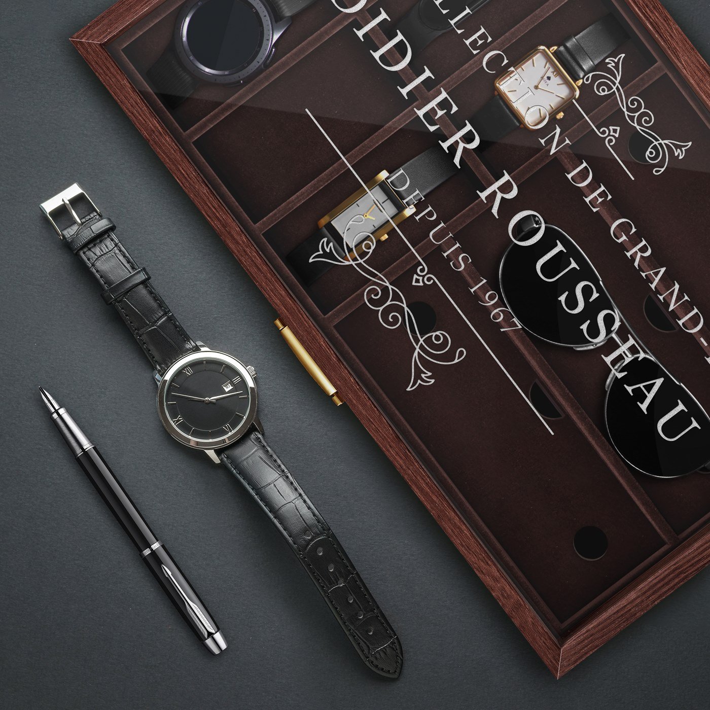 Murrano Personalized Watch and Glasses Box for Grandparents' Day