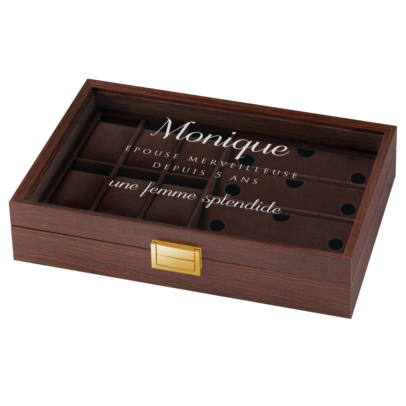 Caja personalizada Murrano para relojes y gafas de mujer