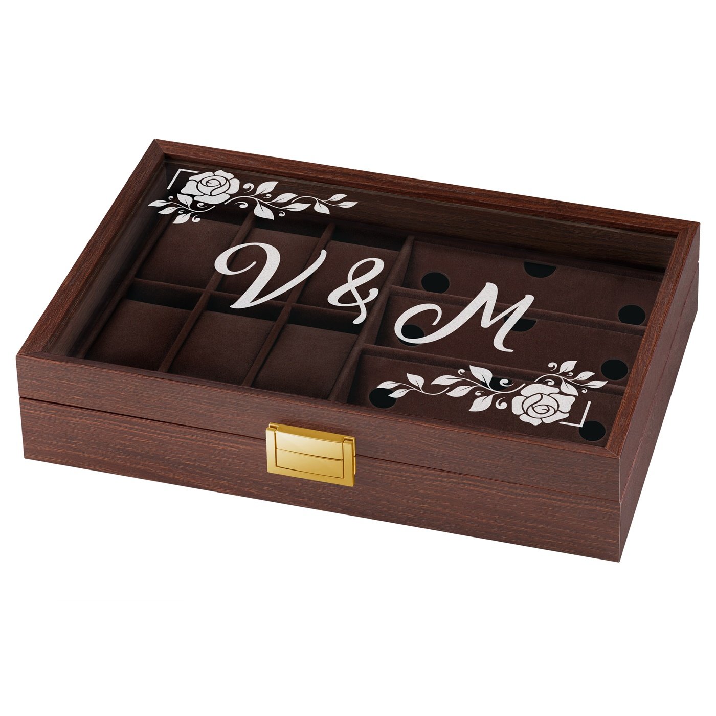 Murrano Customized Watch and Glasses Box for Couples