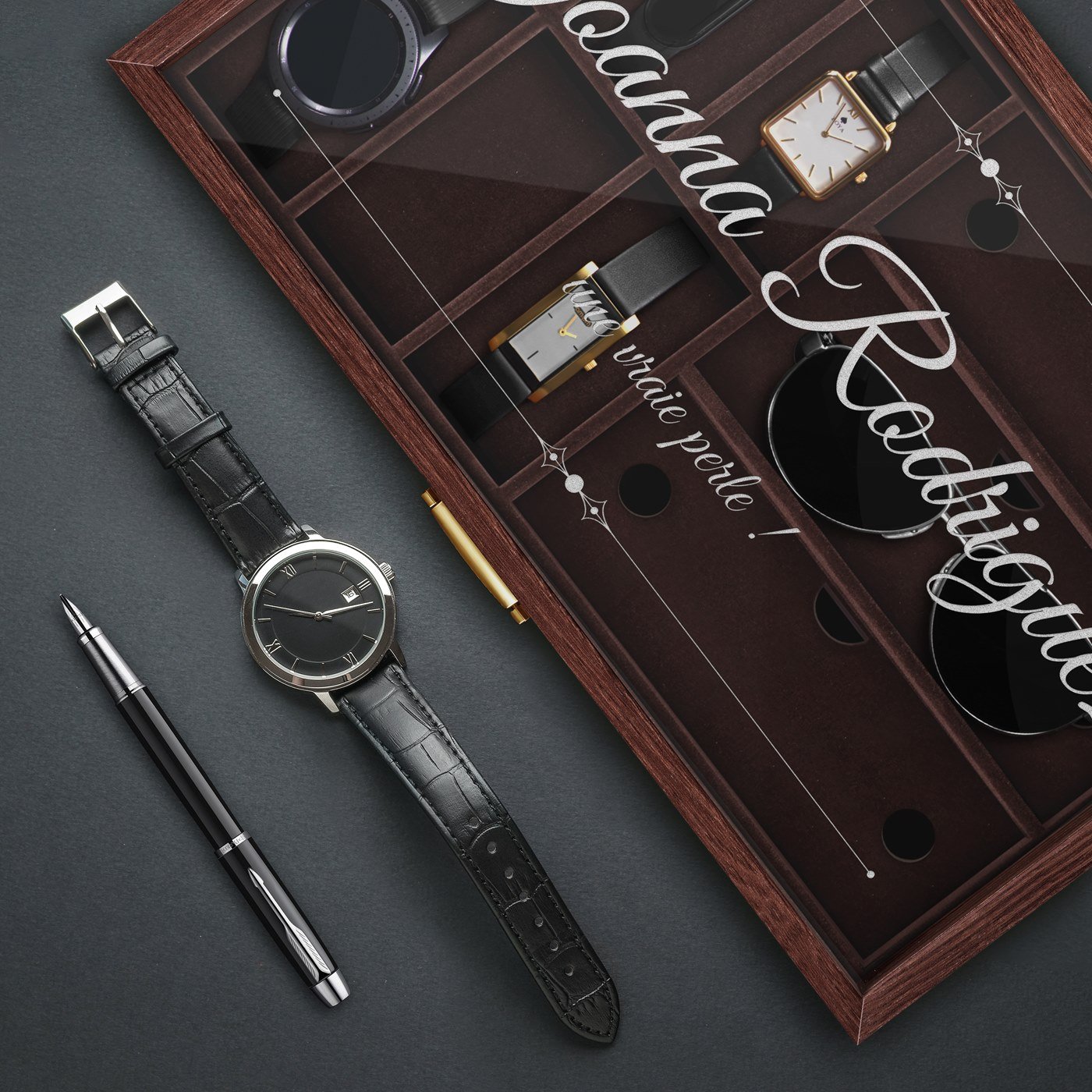 Caja personalizada Murrano para relojes y gafas - Cumpleaños de una mejor amiga